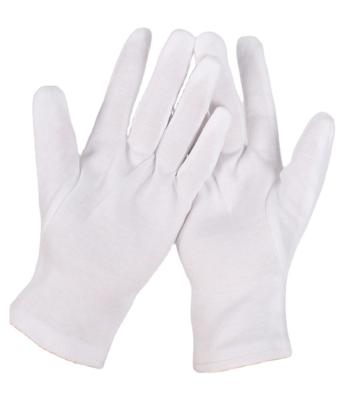 China Widely Custom Hotel Staff Logo Plain White Gloves Catering Waiters Cotton Guantes Gloves for sale