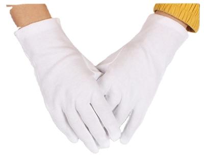 China Widely Wholesale Wholesale Good Elasticity Women's Natural White Usher Lady Butler 100% Cotton Uniform Gloves Guantes for sale