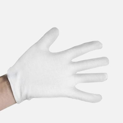 China Hot Selling Special Hot Selling 100% Cotton Gloves Pure White Hand Jewelry Army Tag 100% Seamless Guantes for sale