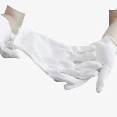 China Widely Sourcing Custom Hotel Staff Logo Plain White Dermatological Gloves Waiters Cotton Guantes Gloves for sale