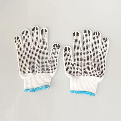 China Tear Resistant Double Side 10G PVC Pointed Pearl Gloves Cotton Dotted Gloves Guantes for sale