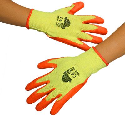 China Maintenance 10g cotton knitted latex laminated concrete construction cotton fabric glove CE with PVC guantes for sale