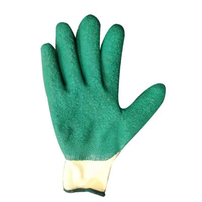 China Maintenance Wholesale Cheap High Quality Cotton Latex Green Ply Knitted Corrugated Non Slip Coated Latex Garden Gloves for sale