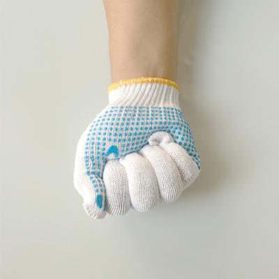 China Full Dotted Grain Products Breathable Supra Reinforced Coating PVC Knit Cotton Safety Gloves Working Guantes for sale