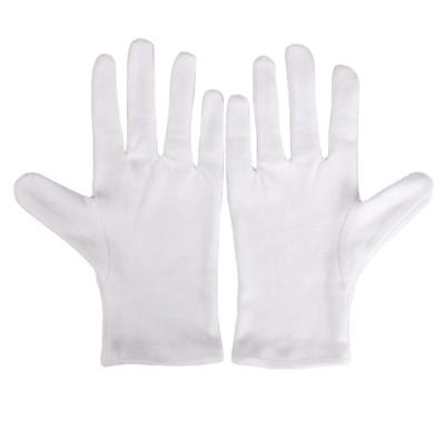 China Factory Wholesale 100% Cotton Breathable White Pure Gloves For Hand Eczema Dry Cosmetic Over Night Moisturizing Coin Jewelry Inspection Spa for sale