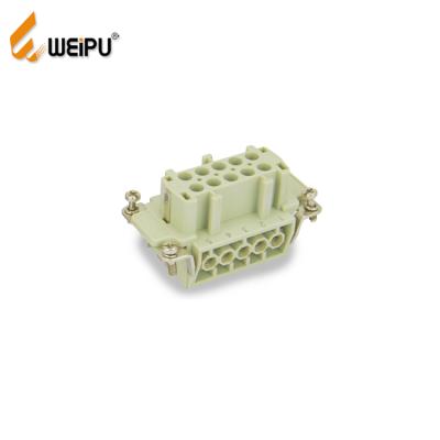 China WEIPU HE-010 16A 500V 10Pin heavy duty male-female power MFC ECU industrial cable m12 connector for sale