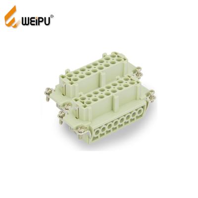 China WEIPU HE-032 16A 500V 32Pin Power Lighting Metal PCB Cable Crimp Screw Harness Connector for sale