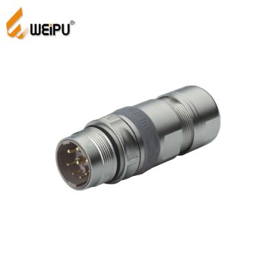 China Power WEIPU M23 Series Connector M23DJ-TK IP67 6pin ip67 28A Male Cpimp Cable Connector for sale