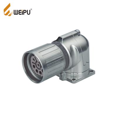 China WEIPU M23 Power Series M23DK-ZL Female Contact Angled Flange Receptacle Power Square Circular Connector for sale