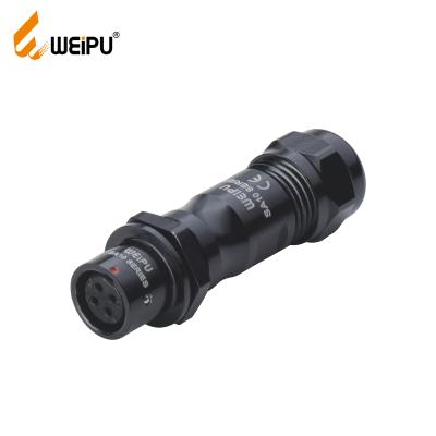 China Power SA1011 WEIPU 2/3/4/5 Pin Color IP67 Quick Push Push-Pull Female Extension Cable Connector for sale