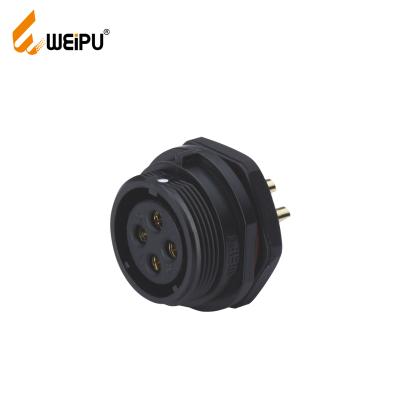 China SY1112 Weipu IP68 Waterproof Power Crimp And Solder Socket 2 3 4 5 7 9 Pin Backnut Mount Power Connector for sale