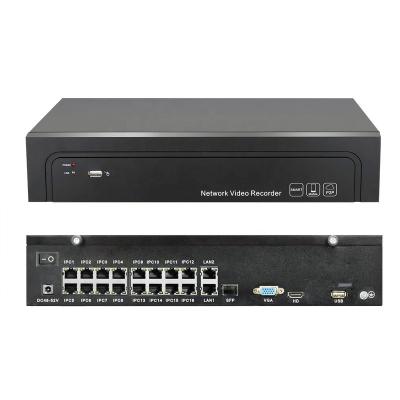 China 2SATA 16ch 4K 8MP PoE NVR CCTV VCR For Surveillance System NVR8016-P16 for sale