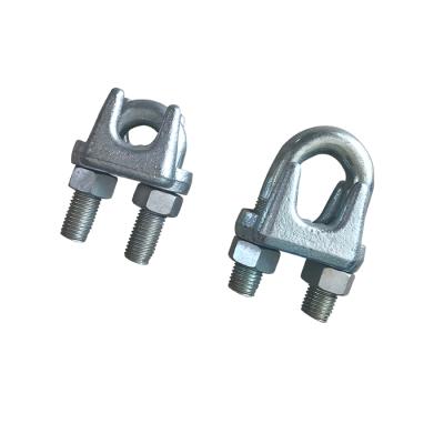 China Body-malleable; U bolts-carbon steel custom size US A type drop wire rope ductile carbon clips for sale