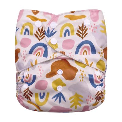 China New Arrival Larger Size Baby Printed Adjustable Diaper With Double Gussets Reusable Baby Cloth Diaper for sale