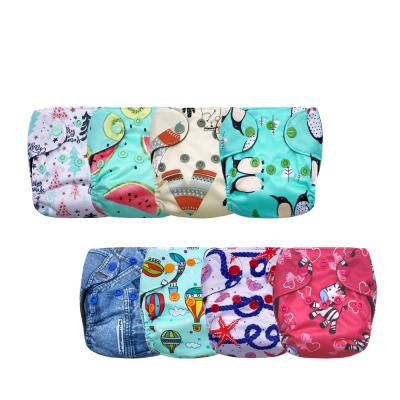 China Good Quality Printed Charcoal AIO Baby Cloth Cheap Reusable Bamboo Washable Newborn Diaper for sale