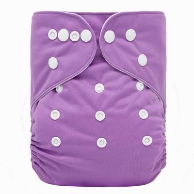 China Factory Outlet One Size Printed Washable Fit All Baby 3-15kg Suede Cloth Solid Color Adjustable Cloth Diaper for sale