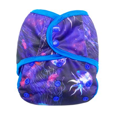 China Printed Waterproof Cloth Diaper Cover Goodbum Snaps Pulse Hot Adjustable Double Cover Gusset for sale