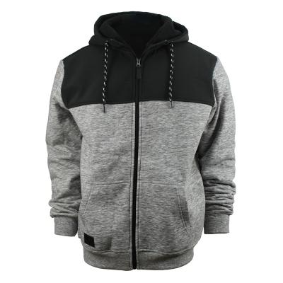 China Anti-wrinkle Polyester Cotton Fleece Knitted Autumn Winter Men Hooded Full Ziper Sweatshirt Jacket for sale