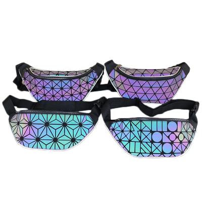 China Wholesale Water Proof Summer Laser Reflective Geometric Waist Bag For Women for sale