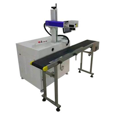 China Wholesale Cheap Online Laser Flying Fiber Laser Marking Machine Automatic Metal Marking Engraving Machine With Conveyor Belt for sale