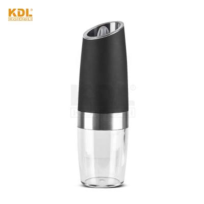 China Viable original factories in China manufacture patent proABS portable gravity salt and pepper mill with LED light automatic pepper mill for sale