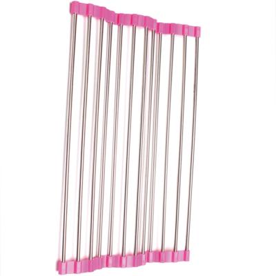 China Cheap Viable Collapsible Silicone Stainless Steel Dish Drain Rack For Kitchen for sale