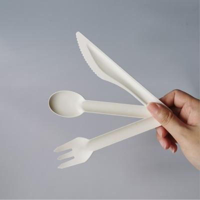 China Environmental Health Non-Toxic No Smell Birthday Cake Knife Fork Biodegradable Disposable Spoon Set Custom Cake Tableware Sets for sale