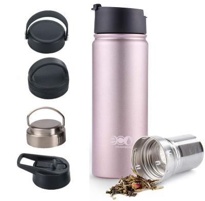 China Viable Ready To Ship 18 32oz Double Wall Vacuum Flask Insulated Stainless Steel Tea Water Bottle With Infuser Customer Logo 18oz 32oz for sale