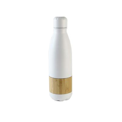 China PORTABLE Cork Stainless Steel Vacuum Insulated Bamboo Double Walled Water Bottle For Outdoor Sports Cola Bottle for sale