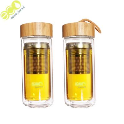 China Viable GA6005 No Logo 500ML Amazon Minimum Wholesale Custom Glass Material Infused Drinking Water Bottles With Tea Infuser for sale