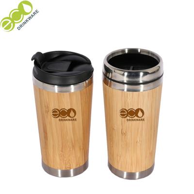 China GB8020 450ML/15OZ new bpa logo double wall bamboo tumbler viable heat insulation free customizable water bottle for sale