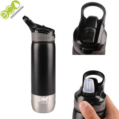 China GV041 Sustainable BPA Free No 18/8 Double Wall 304 Stainless Steel Handle Stored Minimum Sport Bottle Per Cap With Straw for sale