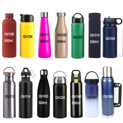 China GS002 Sustainable No Min 500ml 18/8 Stainless Steel Single Wall Sport Bamboo Lid Bottles for sale