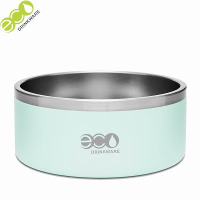 China GP001 Viable 64 oz Luxury Wholesale Cheap Silicone Metal Pet Bowl For Cats And Dogs Travel Double Dog Bowl Stainless Steel for sale