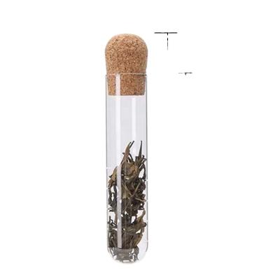 China WITH LID Handmade Heat Resistant Pyrex High Borosilicate Glass Tube Tea Infuser With Cork Lid For Loose Tea for sale