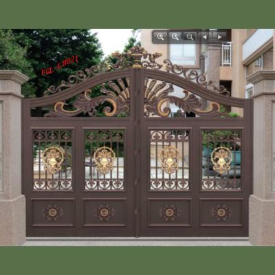 China Slinding-2-way-Gate easily assembled cast aluminum gate design courtyard gate villa main gate for sale