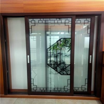 China Quality Modern Aluminum Wood Grain Size Sliding Door for sale