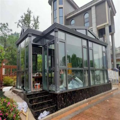 China China Factory Customized Thermal Cut Profile Glass Sun Room Garden Room, Aluminum Glass Balcony Sun Room for sale