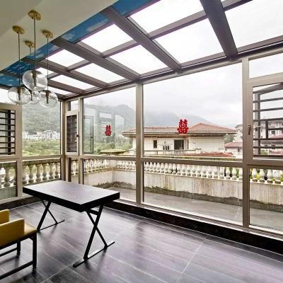 China Transparent Aluminum Glass Break Solarium Thermal Aluminum Profile New Design For Courtyard Home, Villa, Hotel for sale