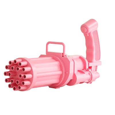 China 18 Hole Gatling Bubble Gun Children's Bubble Machine Eco-friendly Automatic Electric Gatling Toys for sale