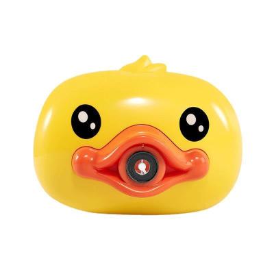 China 2021 Bubble Blowing Factory New Small Bubble Duck Machine Celebrity Yellow Net Electric Camera Wholesale Eco-Friendly Bubble Children's Toys for sale