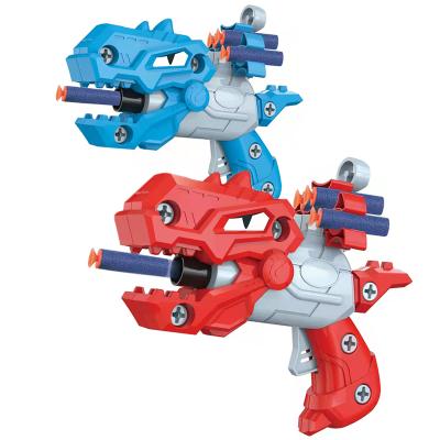 China Toy Electronic Assemble and Disassemble Dinosaur Shooting Mini Plastic Soft Bullet Gun Toy for sale