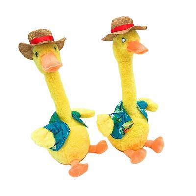 China Handsome & comfortable twisting and swinging electric rechargeable version twisting and swinging yellow electric plush duck toy for sale