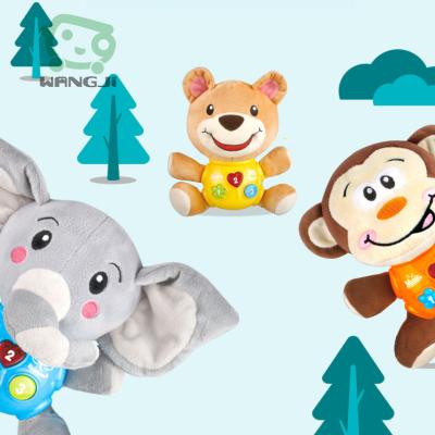 China Handsome & Comfortable Sleeping Music Cartoon Cute Soft Stuffed Animal Luminous Baby Toys Newborn Baby Plush Stuffed To Soothe Toys for sale