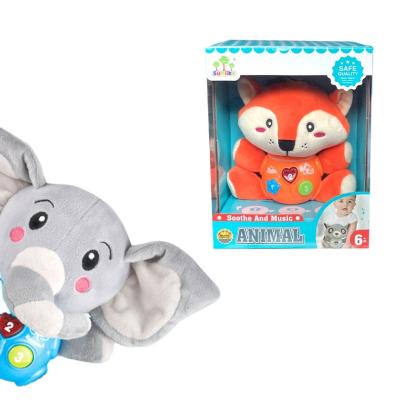 China Grow Sounds Awareness Ability Soothe Sleep Music Cute Soft Stuffed Luminous Baby Toys Newborn Baby Musical Toys Plush Elephant for sale