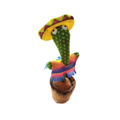 China Handsome & Plush Music Music Singing Mexico Singing Cacti Dancing Cacti Doll USB Electric Comfortable Cactus Baby Talking Recording Toy for sale