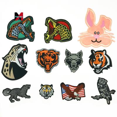 China Amazon Washable Popular Multiple Kids Cartoon Cloth Stickers Embroidery Patch Cute Patch Spot AliExpress Tiger Cat Head for sale