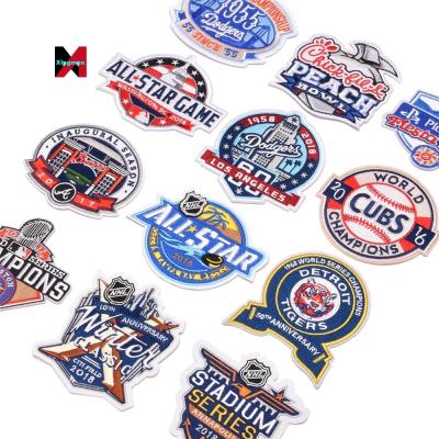 China Shop Embroidery Label Washable LOGO Baseball Team Washable Patch Zhang Zai Embroidery Adhesive Badge for sale