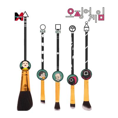 China Angular Blush Novedadess 2022 Hot Sell Korean 5 Pcs TV Character Eyeshadow Powder Squid Set Makeup Brushes Brushes Giveaways for sale