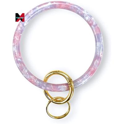 China Metal Bangle Key Ring Bracelet Keychain Key Ring Bracelet For Women Acetate Circle Key Ring For Wrist for sale